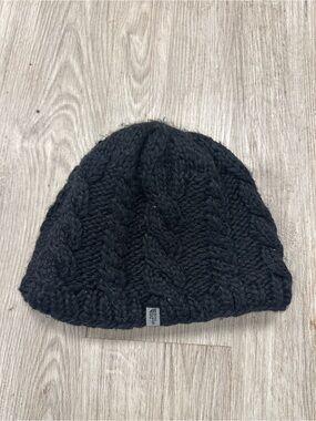 The North Face Black Cable Knit Pomless Beanie O/S